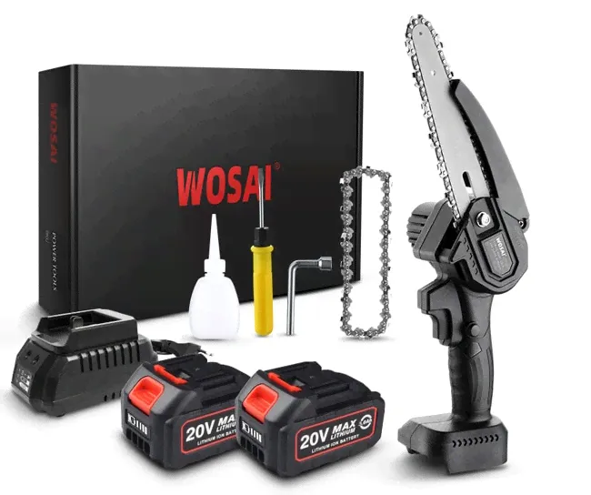 Пила аккумуляторная цепная VVOSAI (WOSAI) 20В 2,0Ач WS-DSJ20 2АКБ-0